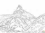 Coloring Pages Matterhorn Alps Swiss Color Switzerland Mountain Printable Drawing Colouring Drawings Sheets Adults Fresh Print sketch template