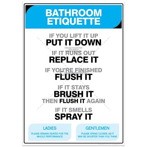 bathroom etiquette poster   workplace digital product etsy
