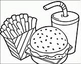 Fries Hamburger Pages Coloring Getcolorings sketch template