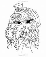 Coloring Adult Heather Valentin Sunshine Pages Lacy Big Eyed Books Book Amazon Gang Whimsical Volume Children Colouring Fairy Doll Girls sketch template