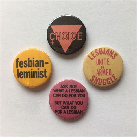 4 Lesbian Feminist Vintage Remake Button Badges Pro Choice Etsy