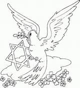 David Star Dove Coloring Passover Back sketch template