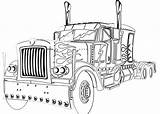 Peterbilt Coloring Pages Truck Template sketch template