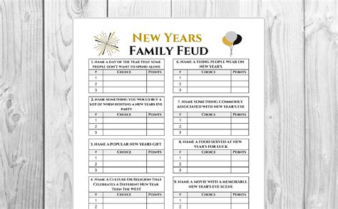 years family feud game holiday game printable family games