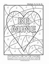Multiplication Valentine Color Valentines Coloring Worksheet Numbers Worksheets Pages Number Math Grade John Fun Template Drawing 3rd Teacherspayteachers Second Educational sketch template