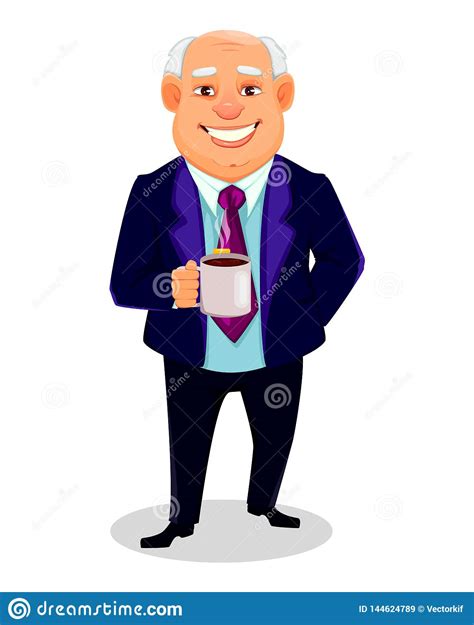 cheerful fat business man cartoon character stock vector