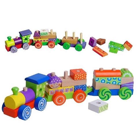 houten speelgoed trein  delig blokker