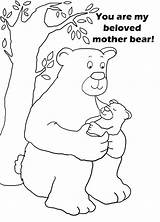 Coloring Mother Pages Mothers Cute Sheet Bear sketch template