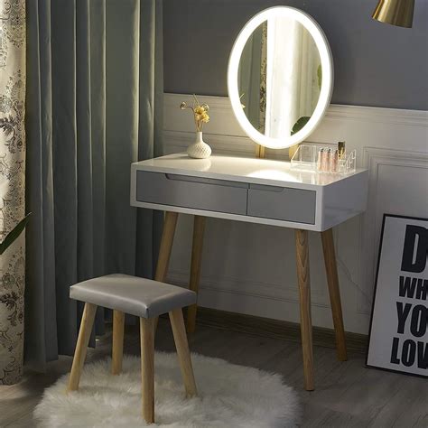yourlite dressing table with led lights mirror white vanity makeup