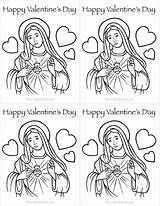 Coloring Valentines Catholic sketch template