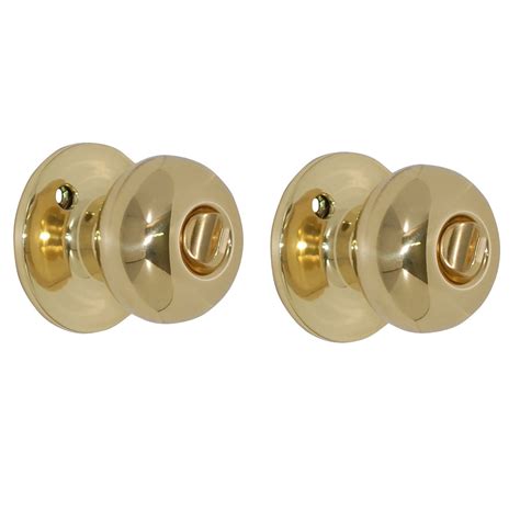 polished brass effect internal  bathroom door knob  set