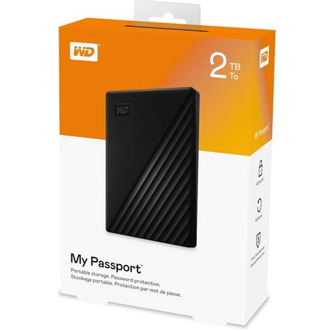 wd tb  passport portable external hard drive usb  wdbyvgbbk wesn black