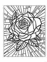 Coloring Pages Adults Rose Colouring Adult Sheets Voor Kleuren Mandala Roses Kleurplaten Volwassenen Color Books Printable Stained Glass Pattern Mosaic sketch template