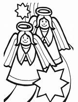 Coloring Christmas Angel Angels Scene Manger Cliparts Two Pages Clipart Clip Library Kids Nativity Favorites Add sketch template