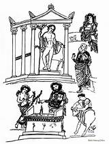 Roman Gods Mythology Goddesses Coloring Kb Drawing sketch template