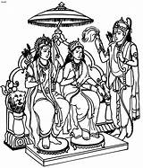 Sita Rama Lord Ram Hindu Laxman Lakshmana Navami Colouring Coloringhome Ayodhya Library Vishnu sketch template