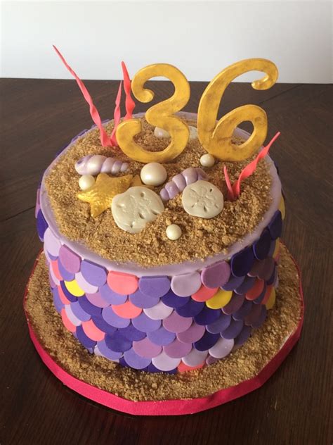 Mermaid Texture Birthday Cake Byrdie Girl Custom Cakes