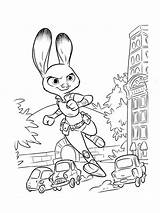 Judy Hopps Coloring4free Zootopia sketch template