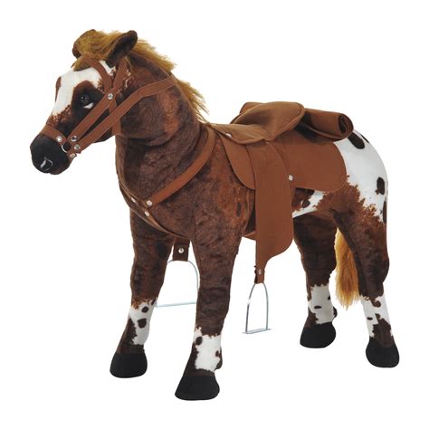 childrens plush interactive standing ride  horse toy  sound