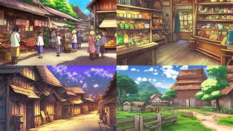 anime village background pack  gamedev market