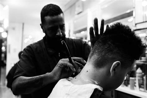 Lined Up Evolution Of The Black Barber Shop Bevel