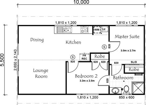 bedroom guest house floor plan planos