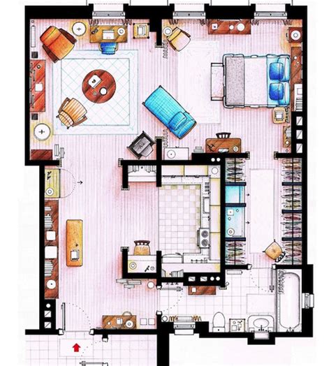 carry bradshow carrie bradshaw apartment apartment floor plan