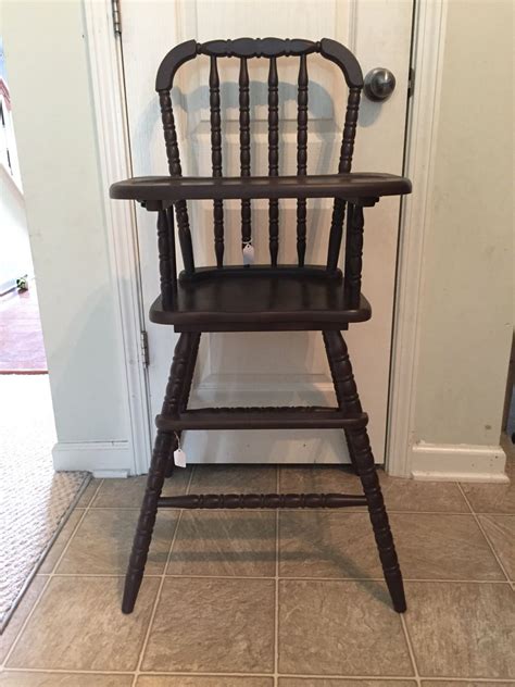 chocolate color vintage wooden high chair jenny lind