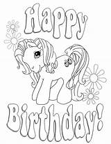 Coloring Birthday Happy Pages Pony Little Aunt Kids Color Cards Year Unicorn Adults Colouring Printable Brother Template Sheets Teacher Olds sketch template