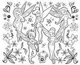 Fairies Coloring Tinkerbell Fairy sketch template