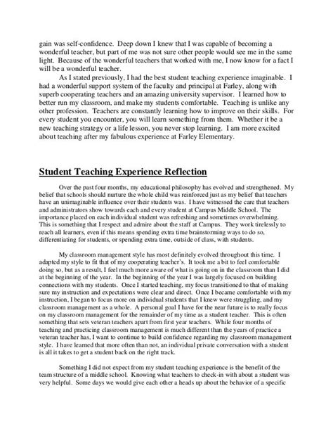 teacher field experience essay