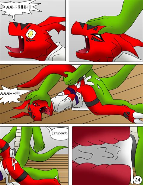 rule 34 anal color comic crocodile cum digimon dragon forced gay