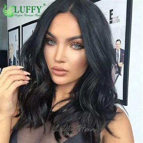 full lace human hair short wigs for black women natural wave virgin
