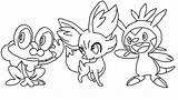 Pokemon Coloring Starters Gen Deviantart sketch template