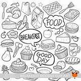 Breakfast Food Lunch Fast Doodle Clipart sketch template