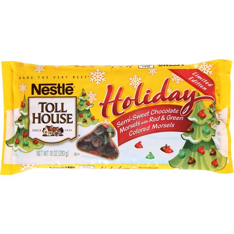 nestle toll house holiday semi sweet chocolate morsels  red green colored morsels  oz