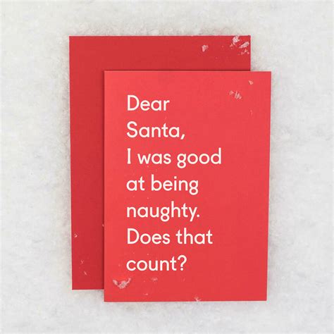 good at being naughty funny christmas card by twin pines creative