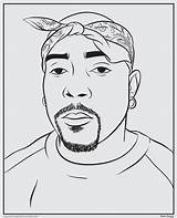 Rappers Dogg Nate Rap Hop Hip Colouring Drawing Tupac Biggie Smalls Tatting sketch template