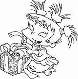 Rugrats Kimi Coloring Finster Present Open Her Color sketch template