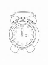 Pages Coloring Clock Print sketch template