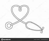 Stethoscope Heart Line Vector Drawing Shape Icon Getdrawings Preview sketch template