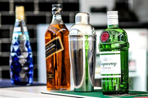 alcoholic bottles  stock photo
