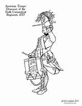 Coloring Pages Revolution Soldiers American Uniforms Revolutionary War Regiment Guides Historic Solder Troops Color British sketch template