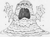 Slime Monster Dribbble Drawing Monsters Pencil Blob sketch template