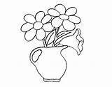 Coloring Daisies Vase Daisy Coloringcrew Pages Nature Print sketch template