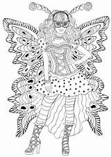 Coloring Carnival Butterfly Costume Pages Girl Wearing Printable Template Drawing Paper Categories sketch template