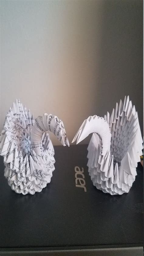 modular origami small swan etsy