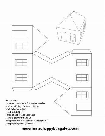 image result   pattern cardboard christmas houses paper house