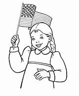 Coloring July Pages Flag 4th Fourth Kids Independence American Girl Usa Printable Color Print Sheets Clipart Activities Honkingdonkey Waving Printables sketch template