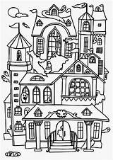 Mansion Coloring Pages Haunted House Template sketch template